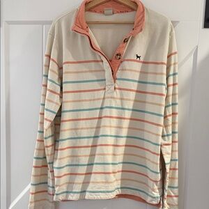 The Black Dog Cream and Peach Striped Sweater
